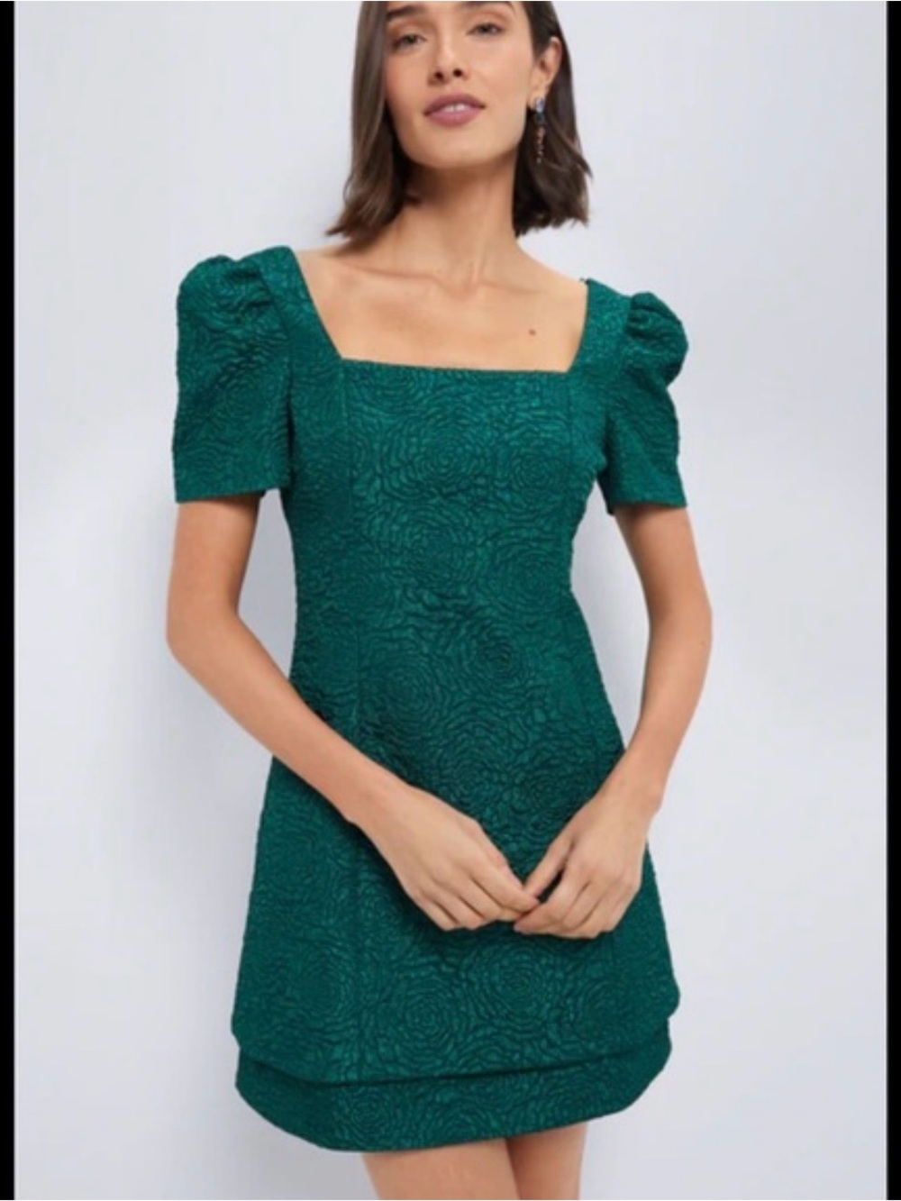 Tuckernuck Hyacinth House Emerald Green Jacquard Juliana Mini Dress Sz S nwot
